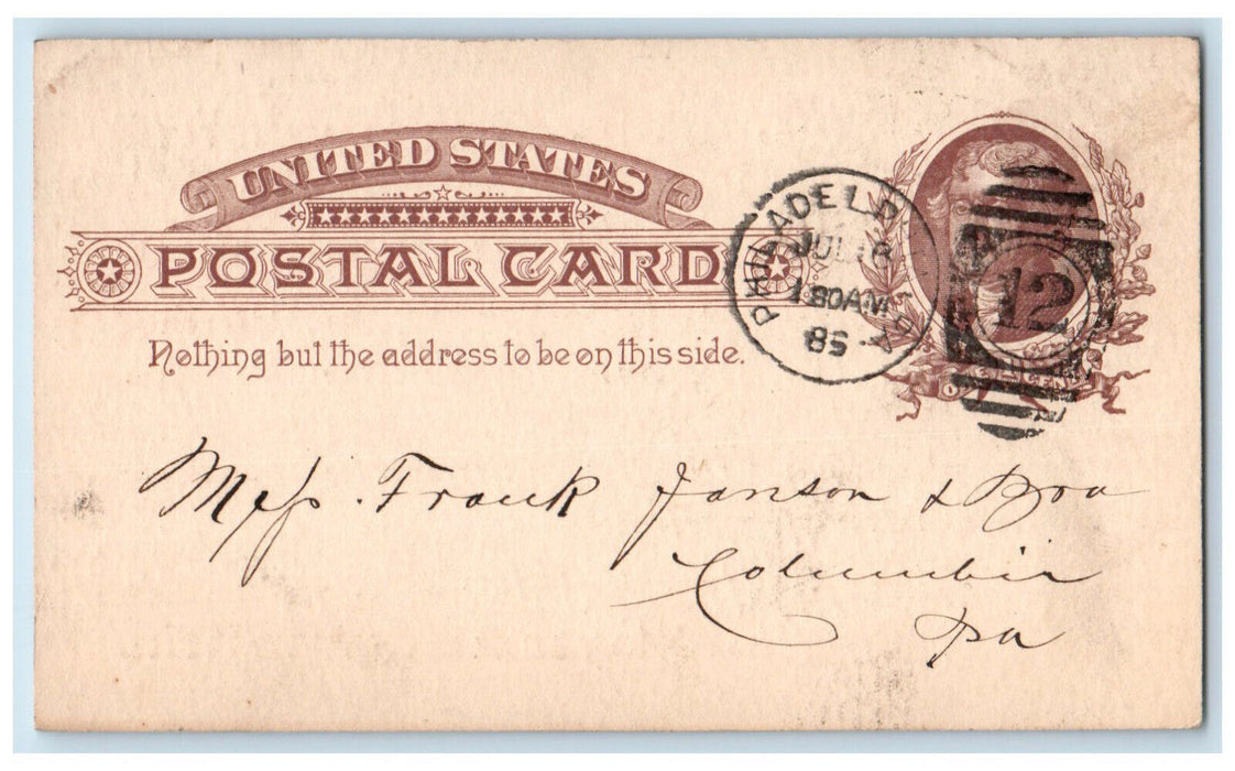 1885 Mayer & Loewenstein Varnish Manufacturers New York City NY Postal Card