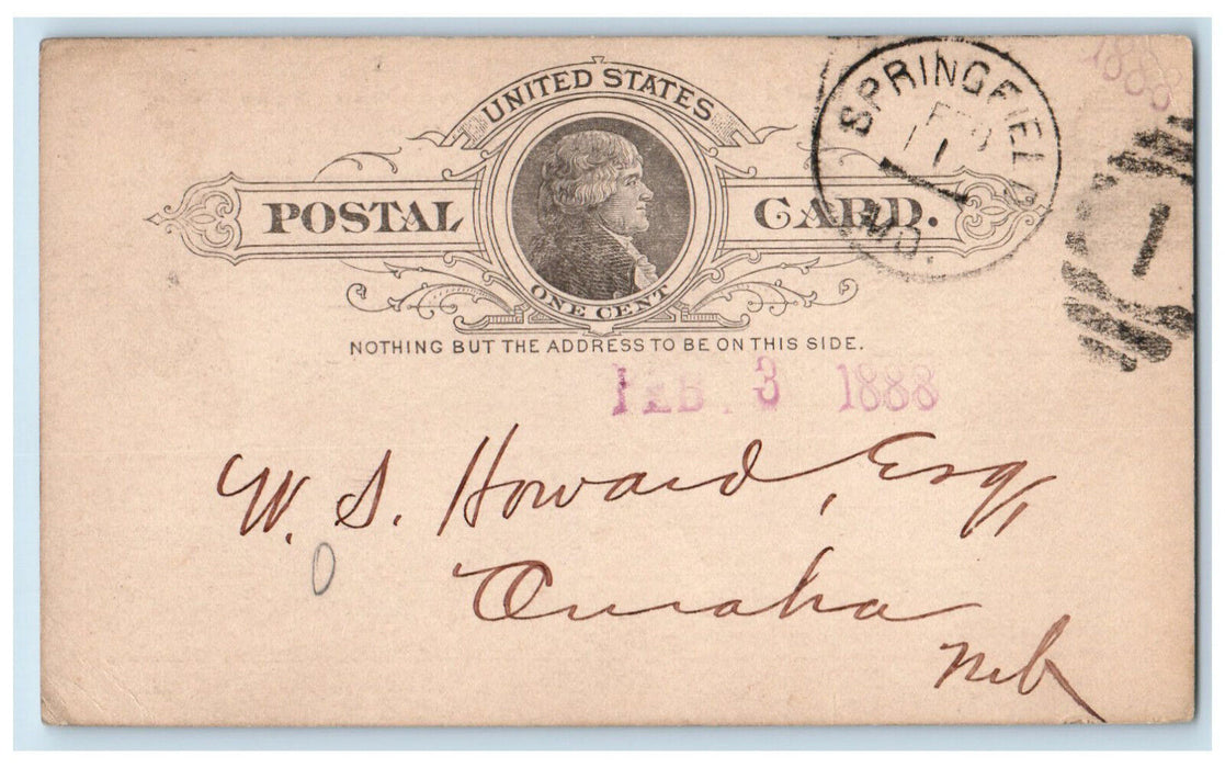 1888 Rogers & Baldwin Hardware Co. Wholesale Hardware Springfield MO Postal Card