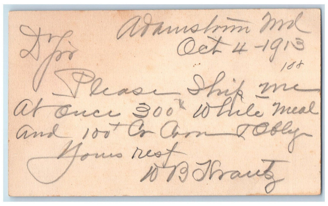 1913 Joseph House Taylorstown Maryland MD Adamstown MD Antique Postal Card