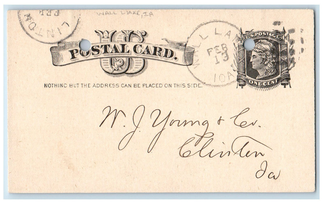 1984 Lumber Order WJ Young & Co. Wall Lake Clinton Iowa IA Postal Card