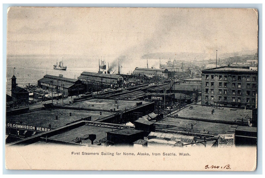 c1940's First Steamers Sailing For Nome Alaska Washington WA Unposted Postcard