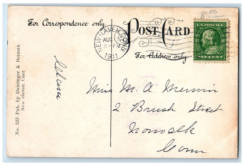 1911 Wilcox's Pier Restaurant & Pavilion Dirt Road Cars Savin Rock CT Postcard