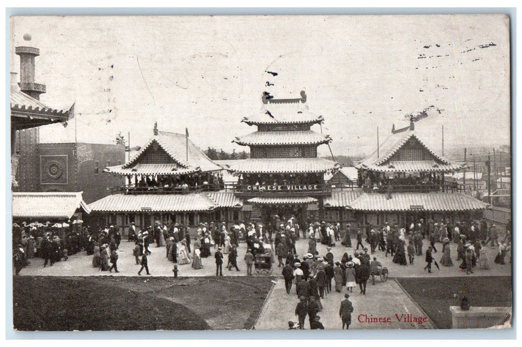 1910 Chinese Village People View Seattle Washington WA Posted Vintage Postcard
