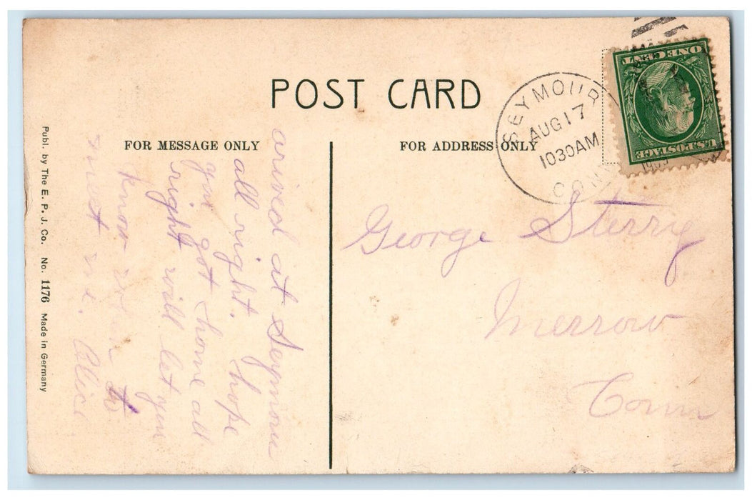 1909 The Park & Fountain Ladies On Bench Pathways Grove Savin Rock CT Postcard