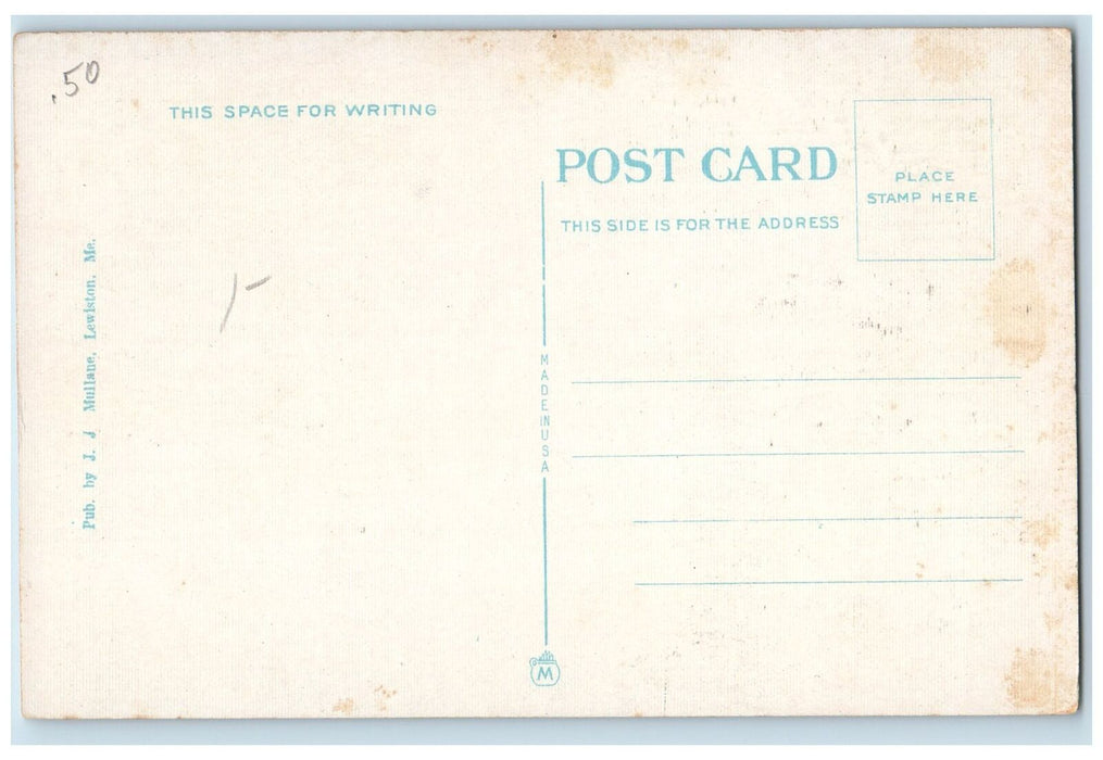 c1920's Indian Head And The Old Man The Falls Auburn Lewiston Maine ME Postcard
