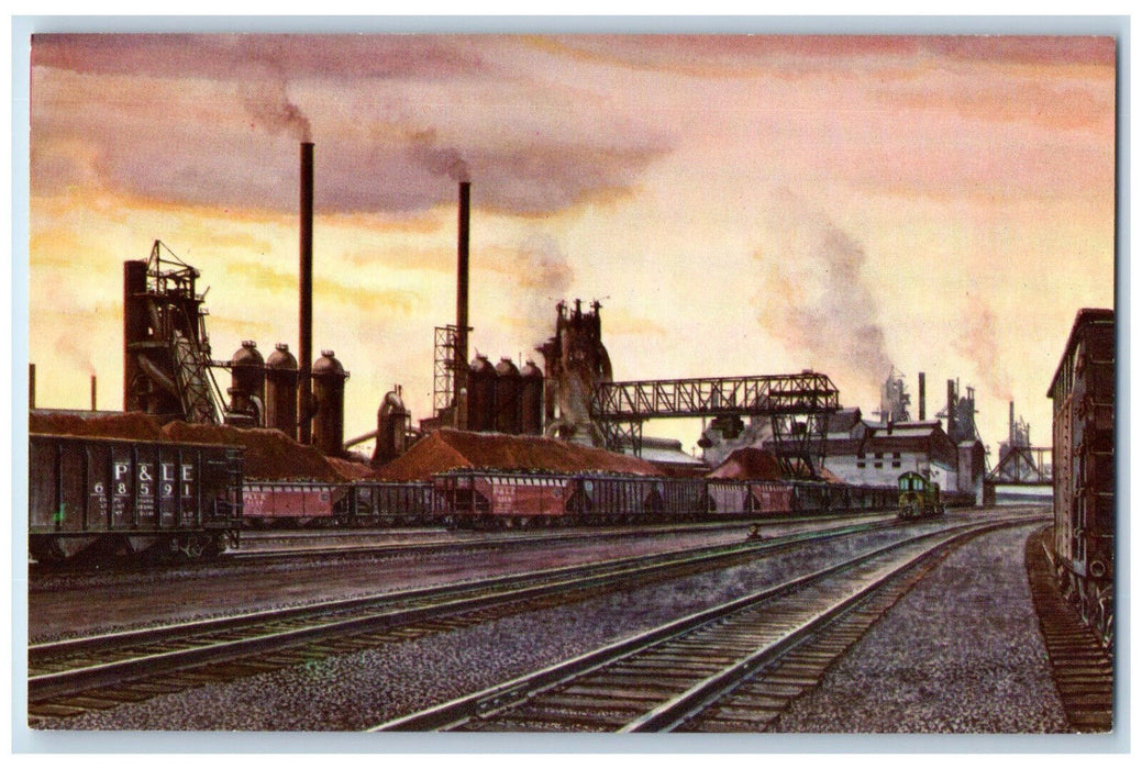 Blast Furnaces Of  The Republic Steel Corporation Youngstown Ohio OH Postcard