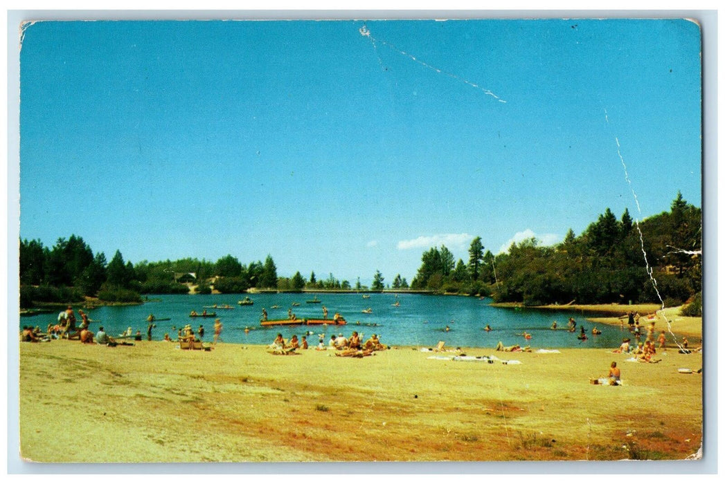 1957 Greenvalley Lake Tiny Body Of Water Swimming Boating California CA Postcard