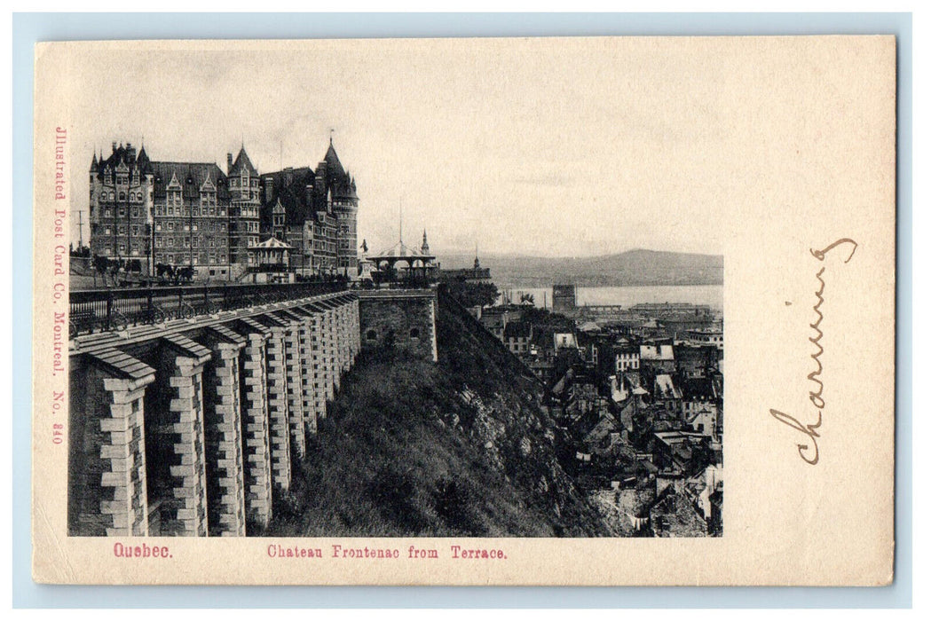 1904 Chateau Frontenac from Terrace Quebec Canada Newtown CT Postcard