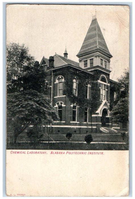 1907 Chemical Laboratory Alabama Polytechnic Institute Auburn AL Posted Postcard