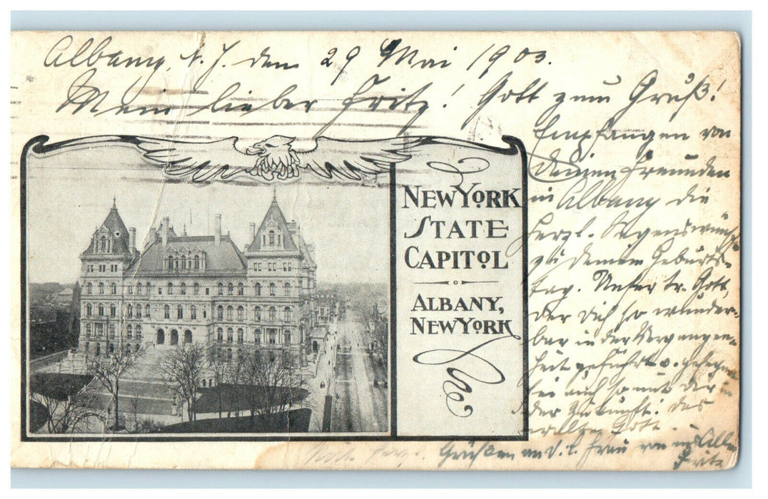 1903 New York State Capitol, Albany New York NY Posted Antique Postcard