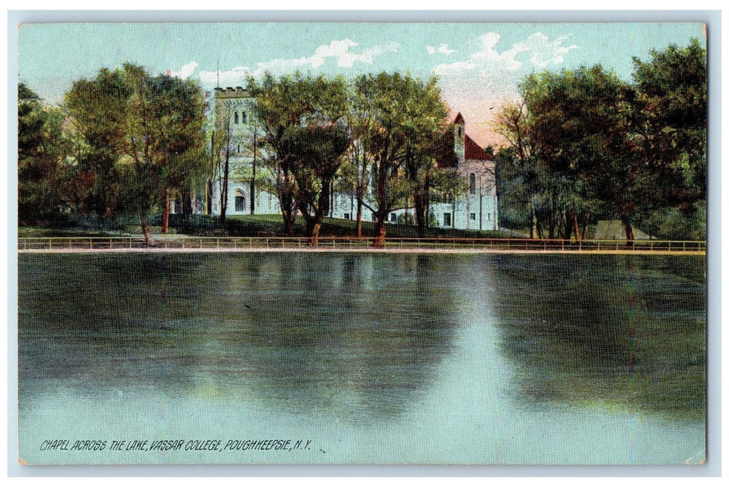 c1910's Chapel Across The Lake Vassar College Poughkeepsie New York NY Postcard