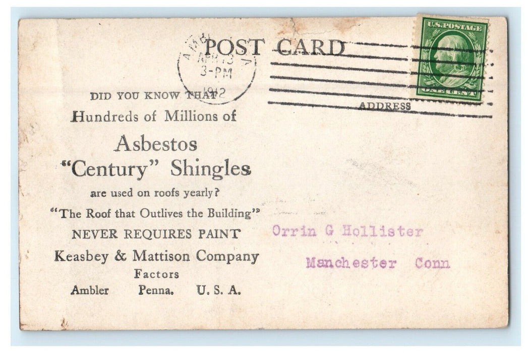 1912 Asbestos Shingles Building Lumber Cleveland Ohio OH RPPC Photo Postcard