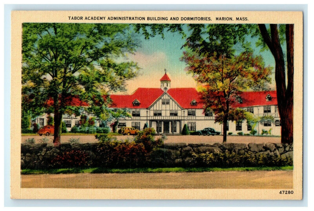 1935 Tabor Academy, Administration Building, Marion Massachusetts MA Postcard