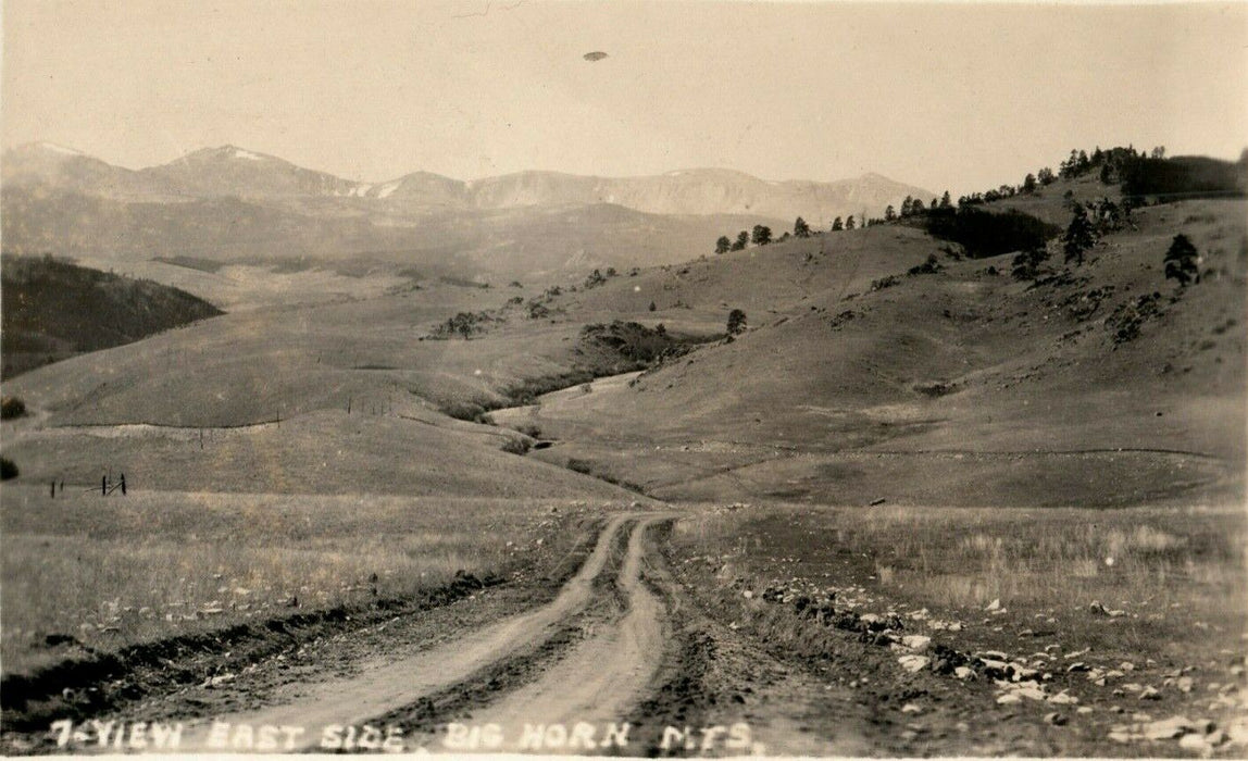 c1920 East Side View of Big Horn Mountains Wyoming WY RPPC Photo Postcard
