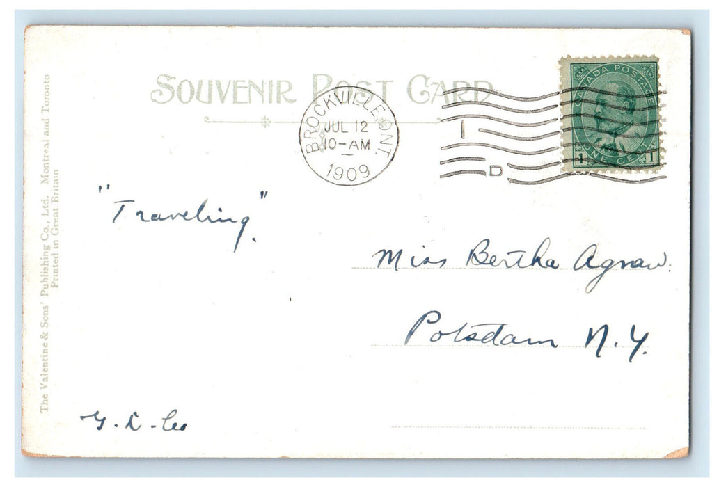 1909 The Willows Brockville, Ontario Canada Posted Antique Postcard