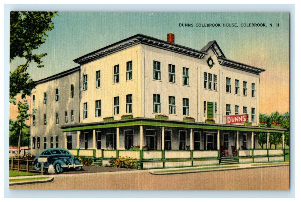 Dunns Colebrook House Car Street View Colebrook New Hampshire NH Postcard