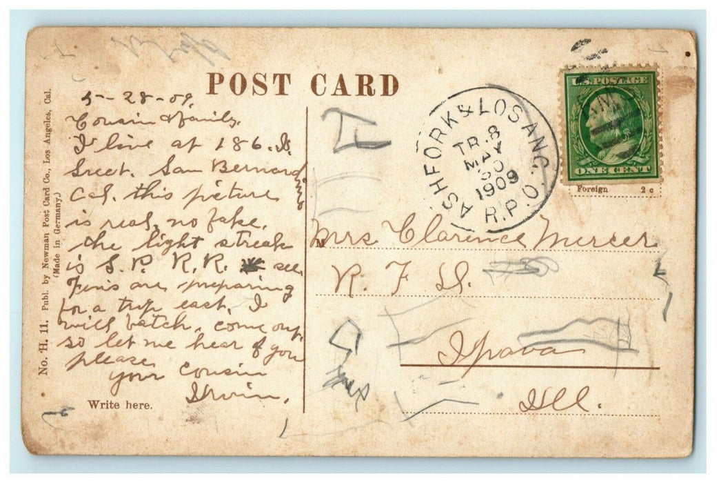 1909 San Timeteo Canyon From Smiley Heights Redlands California CA RPO Postcard