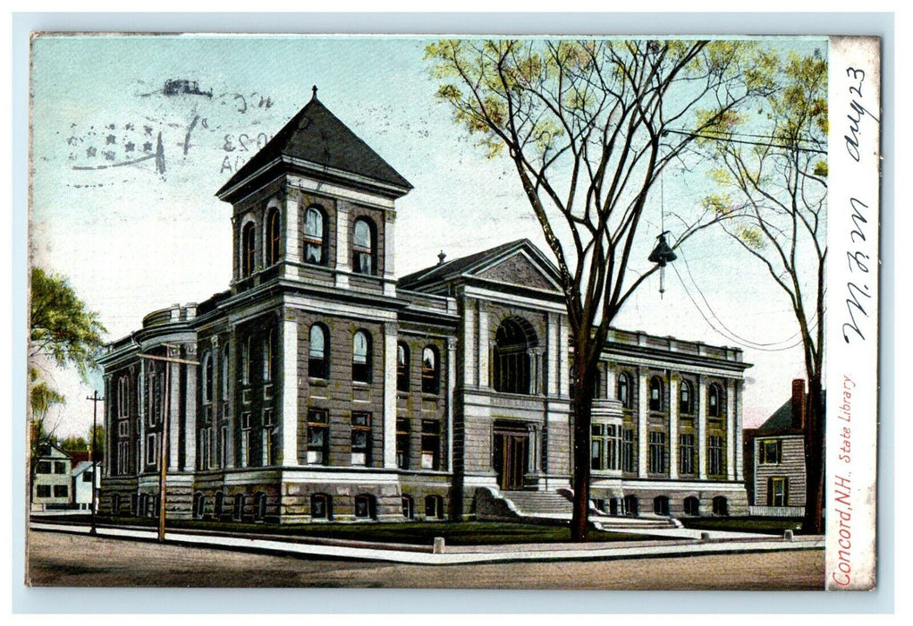 1907 State Library Building Street View Concord New Hampshire NH Postcard