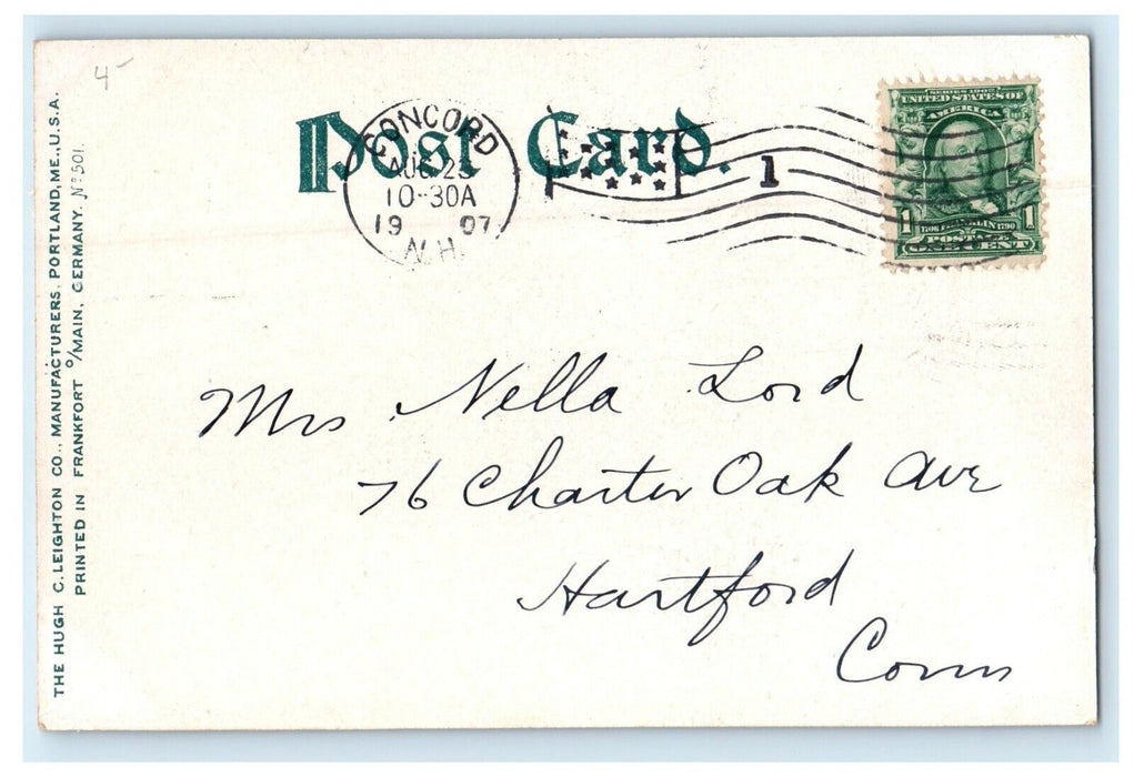 1907 State Library Building Street View Concord New Hampshire NH Postcard