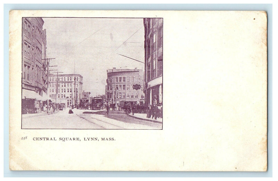 c1905 Central Square Street View Lynn Massachusetts MA Undivided Back Postcard