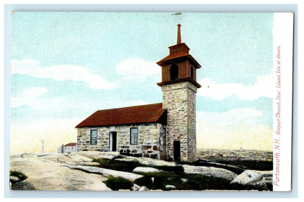 c1906s Gosport Church, Star Island, Portsmouth New Hampshire NH Postcard