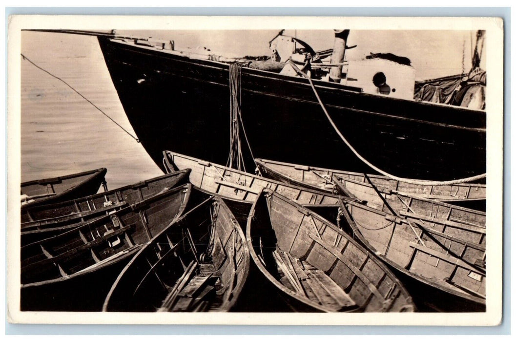 c1920 Rowboats William L. Putnam Steamship Stuart Hodgdon ME RPPC Photo Postcard