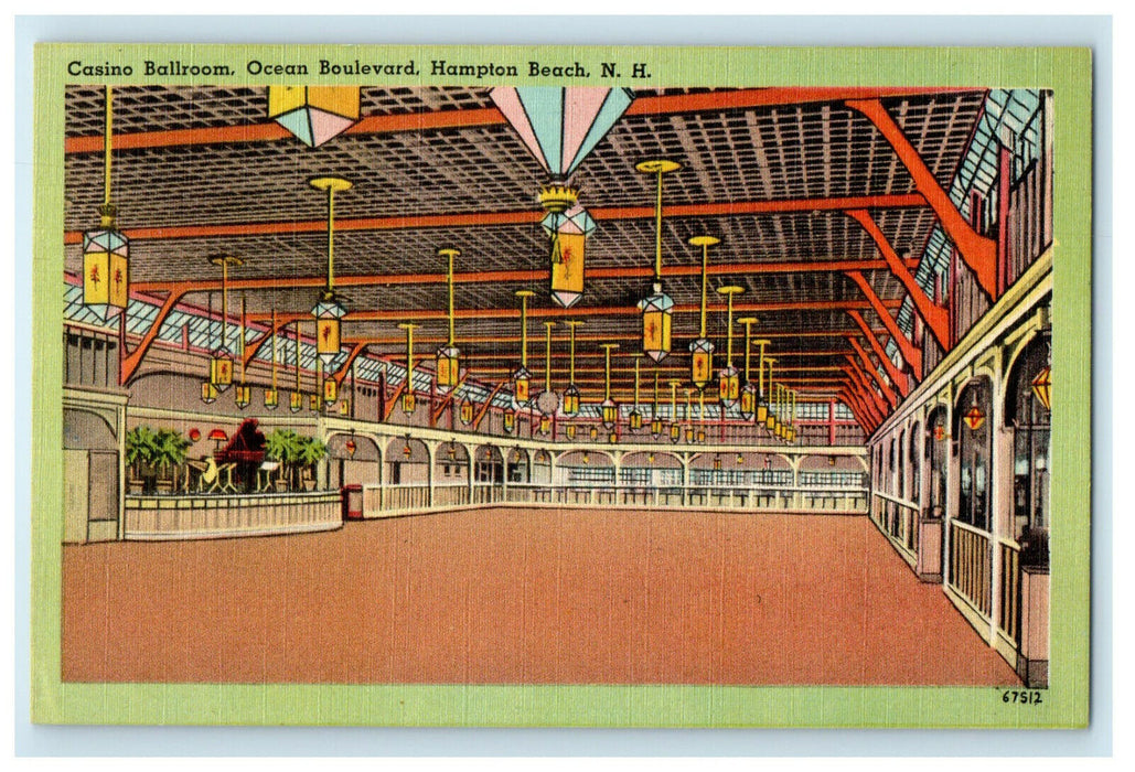 c1940s Casino Ballroom Ocean Boulevard Hampton Beach New Hampshire NH Postcard