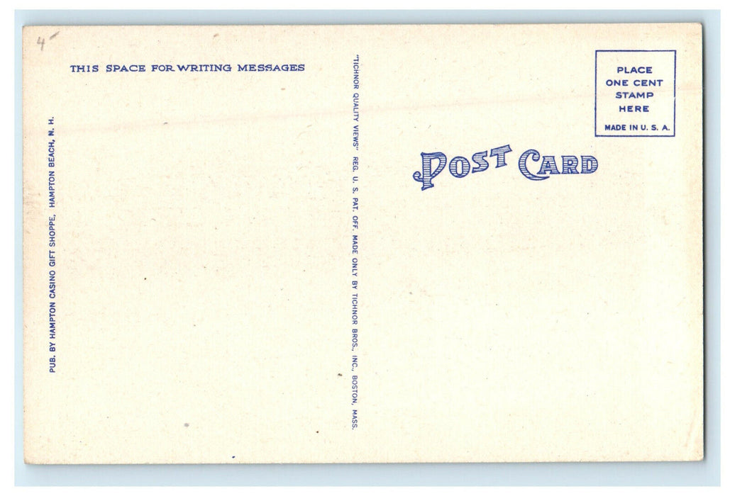 c1940s Casino Ballroom Ocean Boulevard Hampton Beach New Hampshire NH Postcard