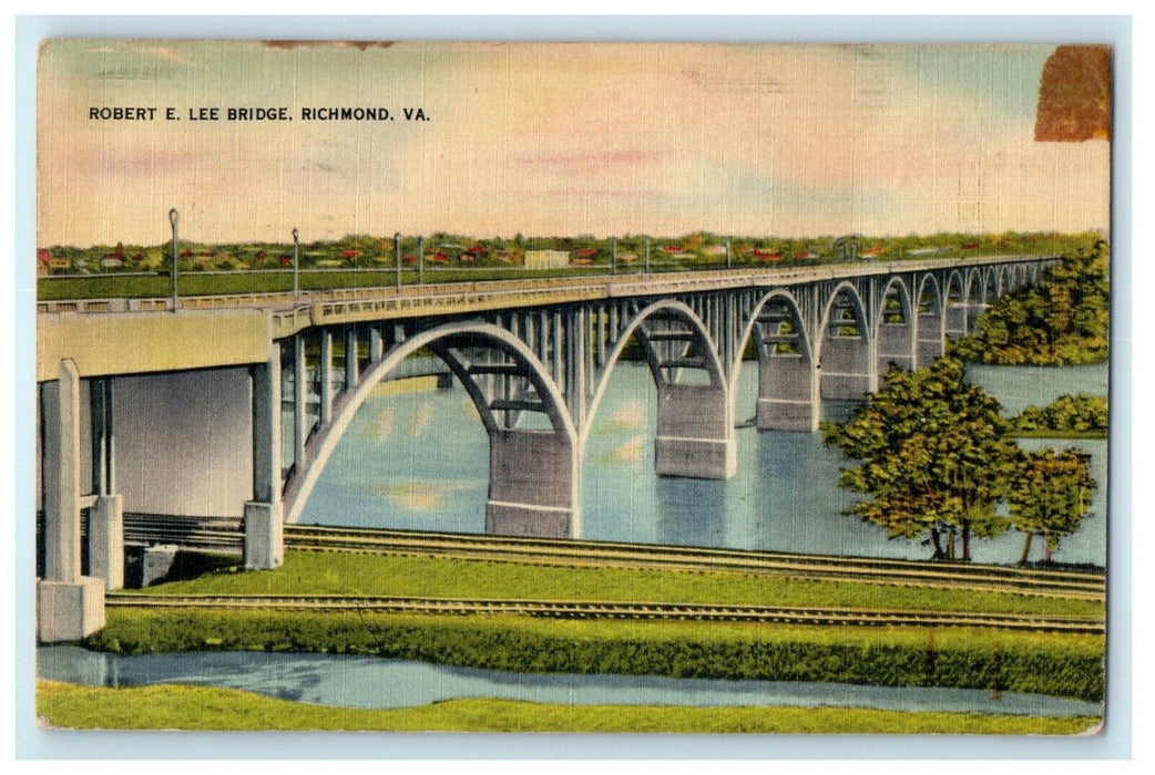 1946 Robert E. LEE Bridge Richmond Virginia VA Posted Vintage Postcard