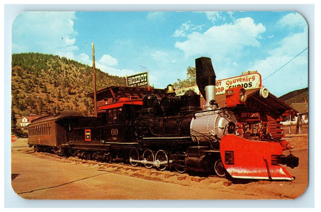 c1960's Old Smoke And Cinders Train Exhibition Idaho Springs CO Postcard