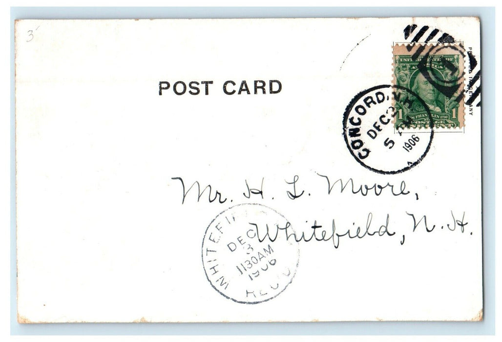 1906 The High School Building Concord New Hampshire NH Posted Antique Postcard