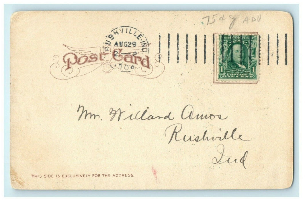 1904 Linwood Stock Farm Dunreith Indiana Advertising Rushville Donkey Postcard