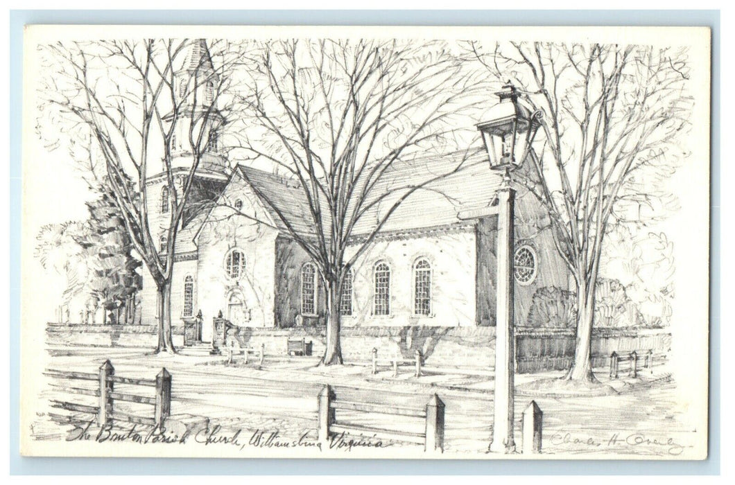 The Bruton Parish Church Williamsburg Virginia VA Unposted Vintage Postcard