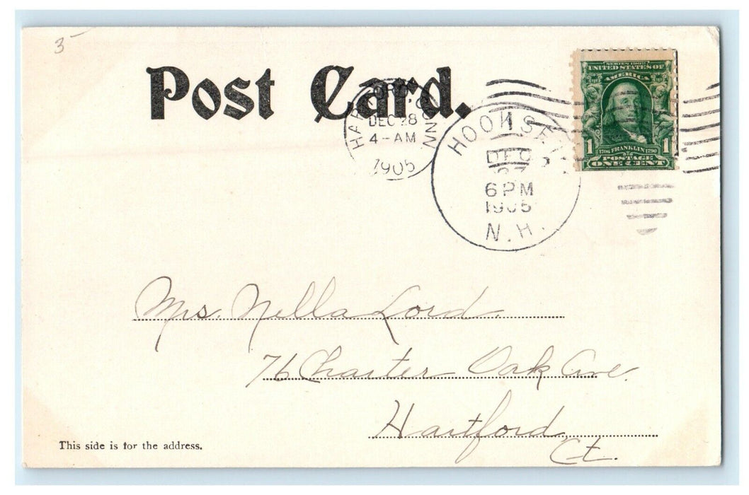 1905 Sewalls Falls Waterfall Hooksett Concord New Hampshire NH Antique Postcard