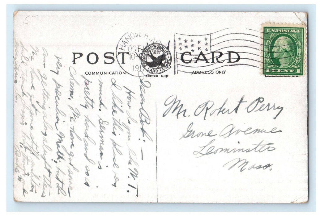 1917 College Hall, Dartmouth College Hanover New Hampshire NH Posted Postcard
