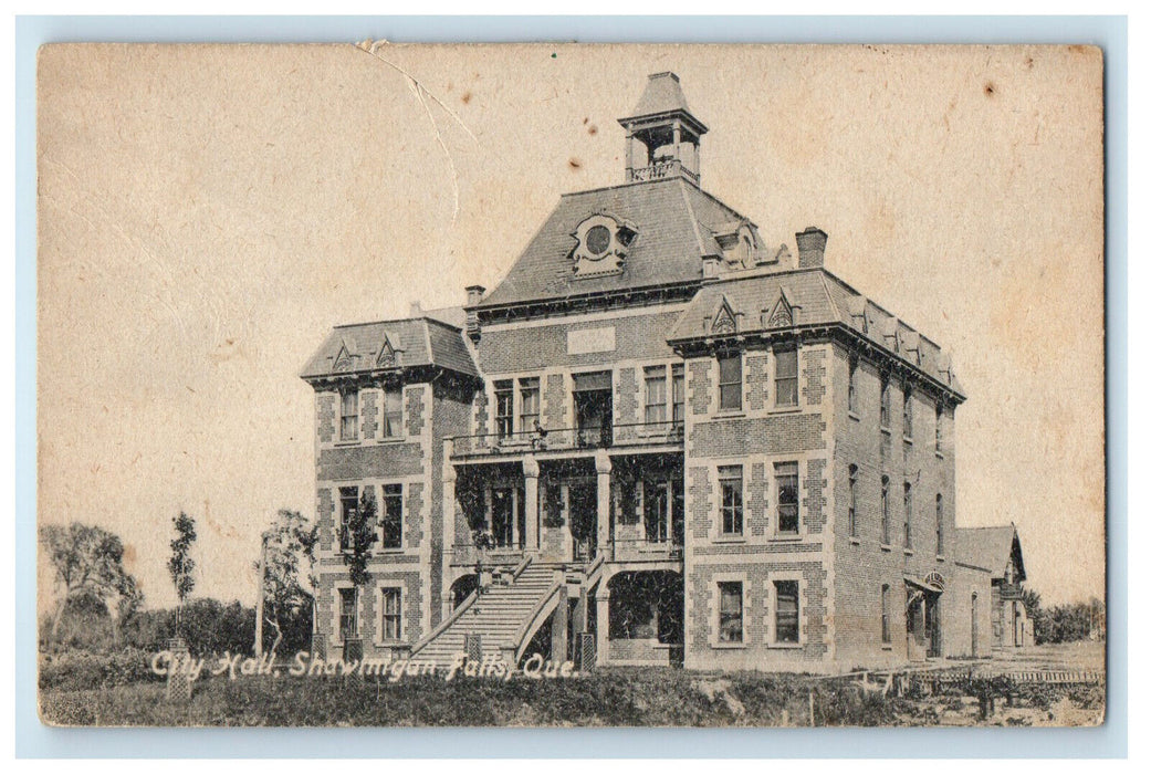 1918 City Hall Shawlnigan Falls, Montreal Quebec Canada Posted Postcard