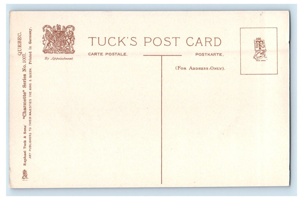 c1910 Little Champlain Street, Quebec Canada Unposted Antique Tuck Postcard