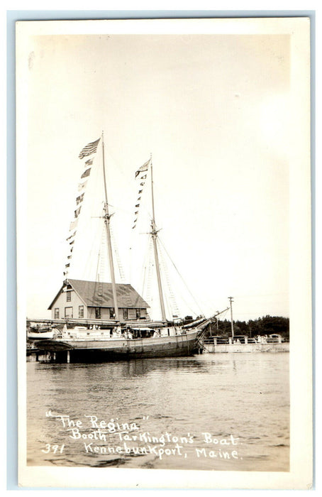c1940s The Regina Booth Tarkington's Boat Kennebunkport Maine ME RPPC Postcard