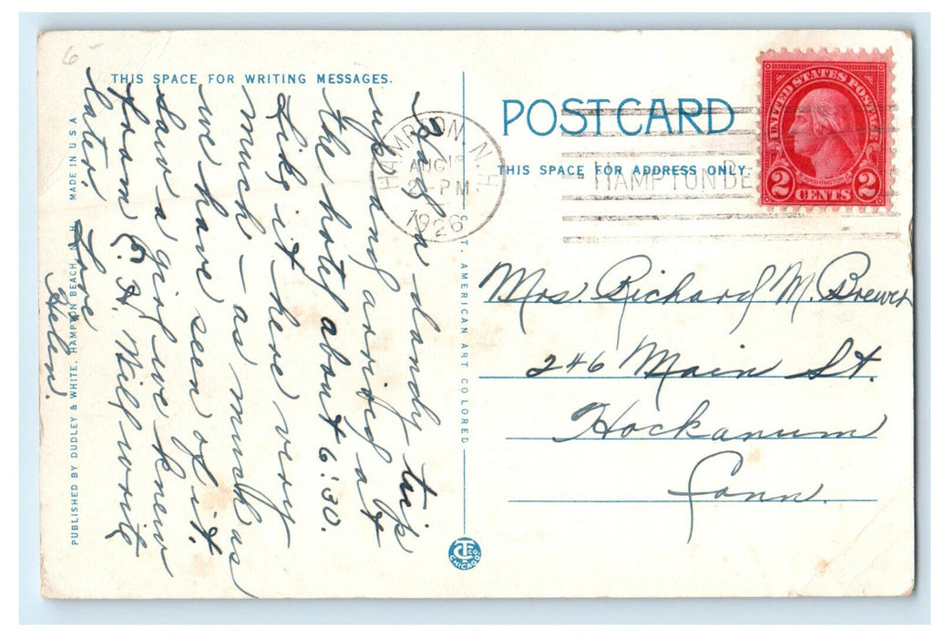 1926 Great Boars Head from Ocean Walk Hampton Beach New Hampshire NH Postcard