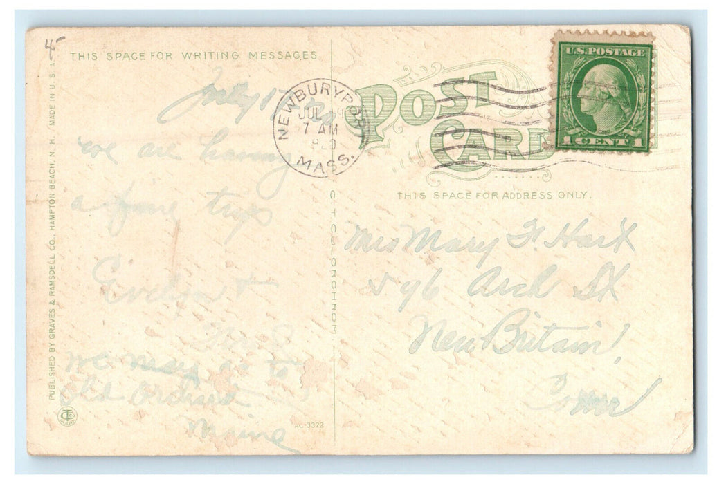 1920 Residence of Samuel Bell Hampton Beach New Hampshire NH Posted Postcard