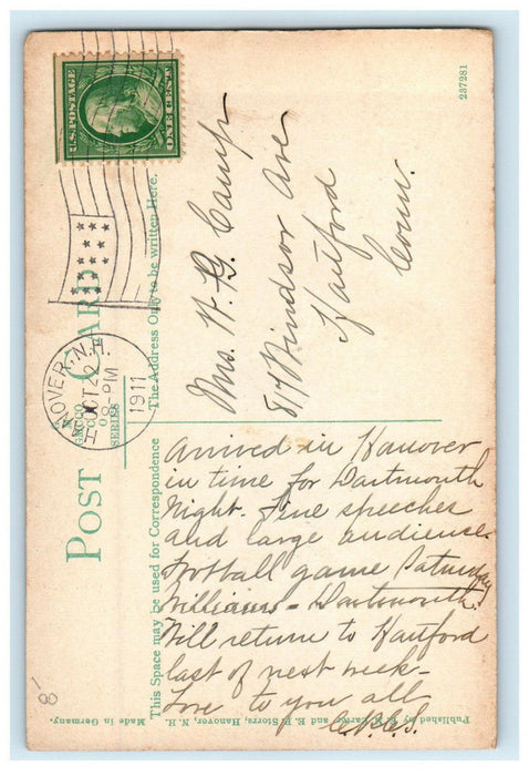 1911 Rollins Chapel, Dartmouth College Hanover New Hampshire NH Posted Postcard