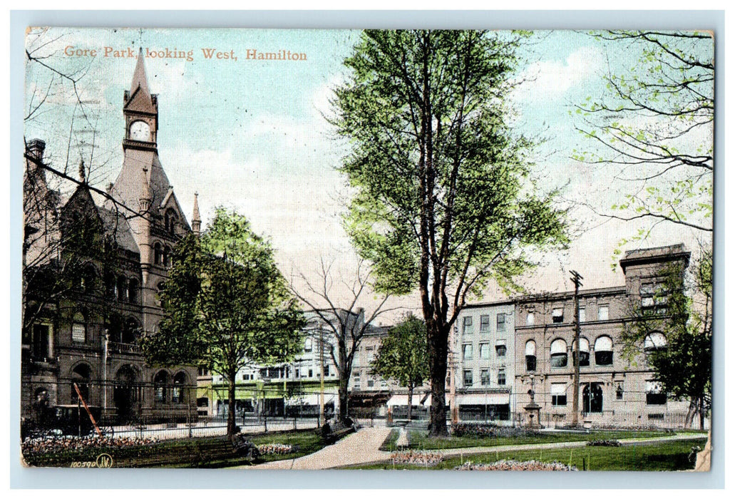 1907 Gore Park Looking West Hamilton Canada Fort Plain NY Antique Postcard