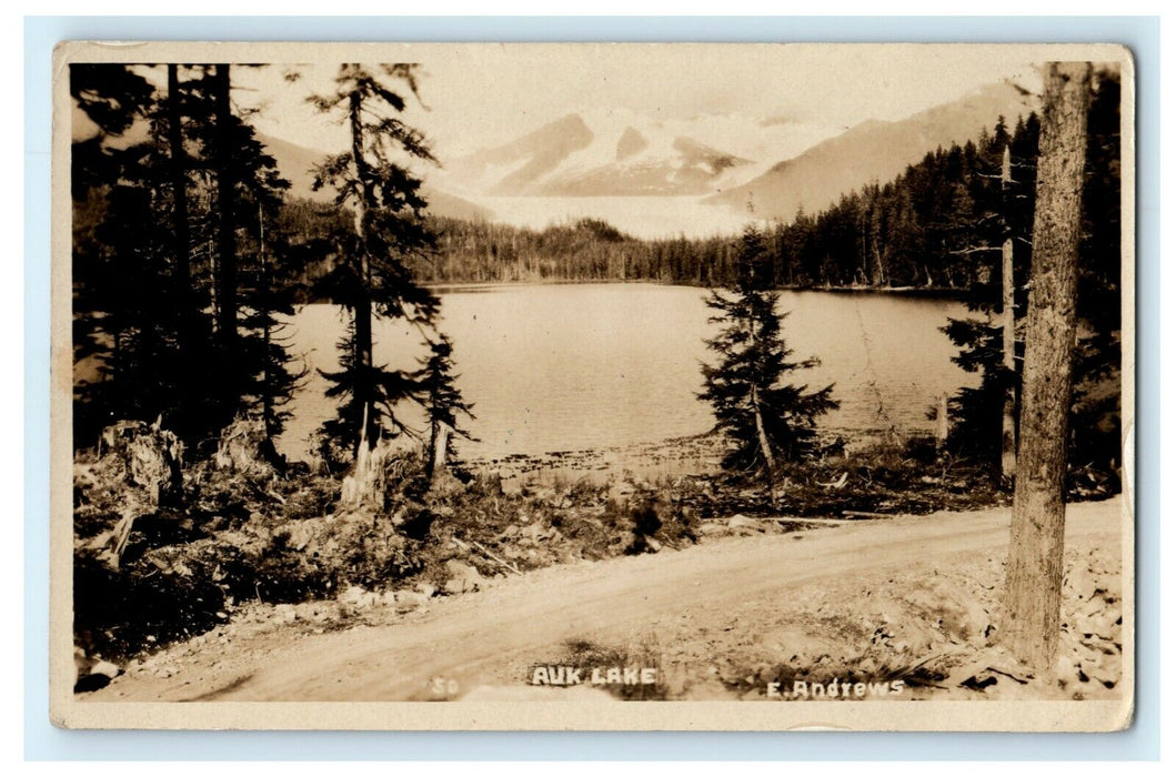 1927 Auke Lake Sitka Juneau Alaska AK Antique RPPC Photo E. Andrews Postcard