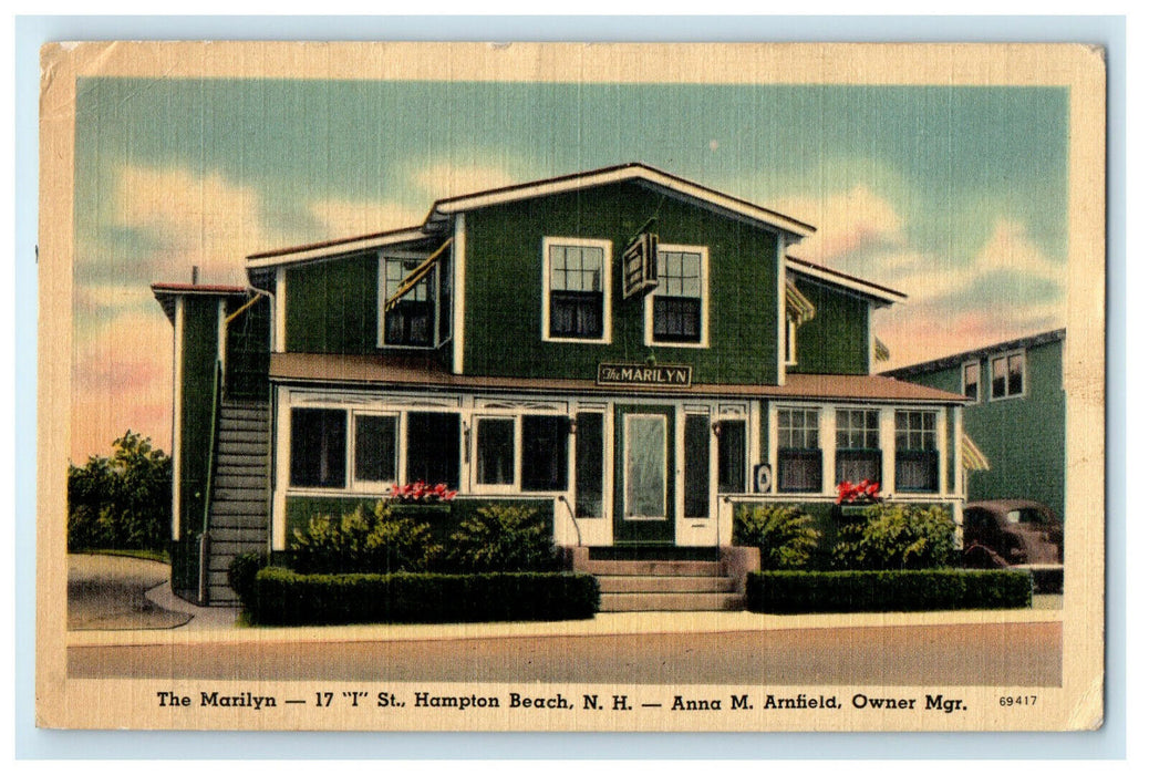1942 The Marilyn - 17 Hampton Beach New Hampshire NH Advertising Postcard