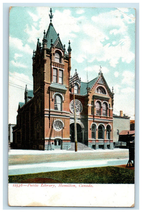 1907 Public Library Hamilton Canada Ephrata PA Posted Antique Postcard