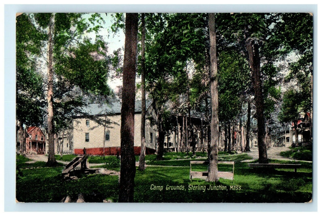 1906 Camp Grounds, Sterling Junction, Massachusetts MA Postcard