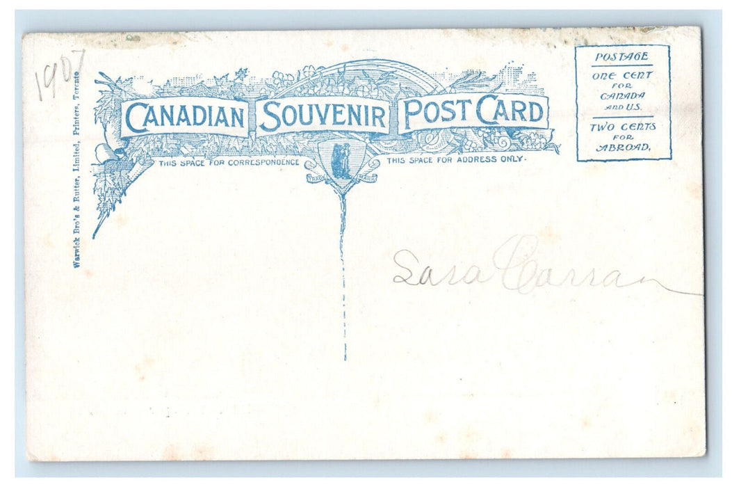 c1910 Bridal Veil Falls, Gregorian Bay District Canada Unposted Postcard
