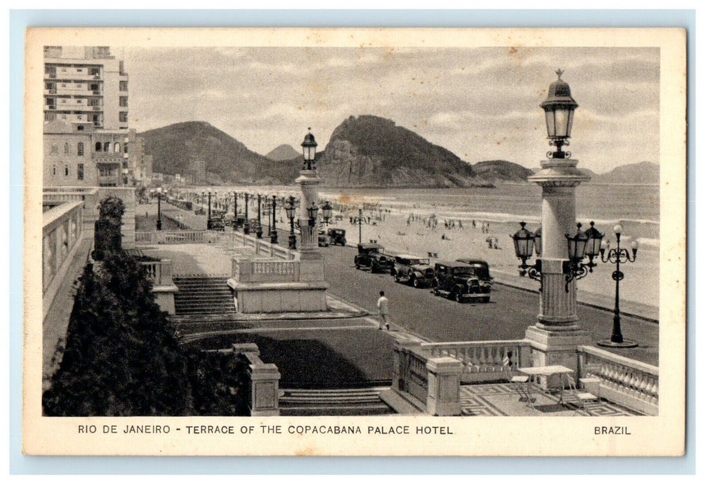 Rio De Janeiro Terrace Of The Copacabana Palace Hotel Brazil Postcard