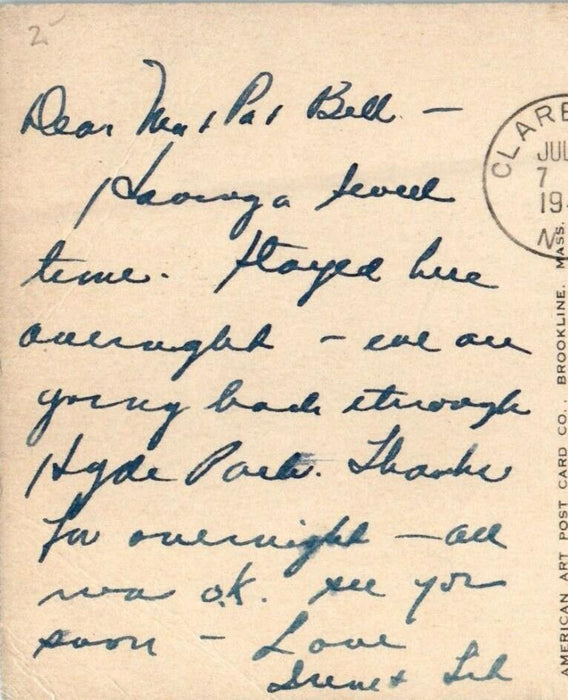 1949 The Colonial Hotel Claremont New Hampshire NH Posted Vintage Postcard