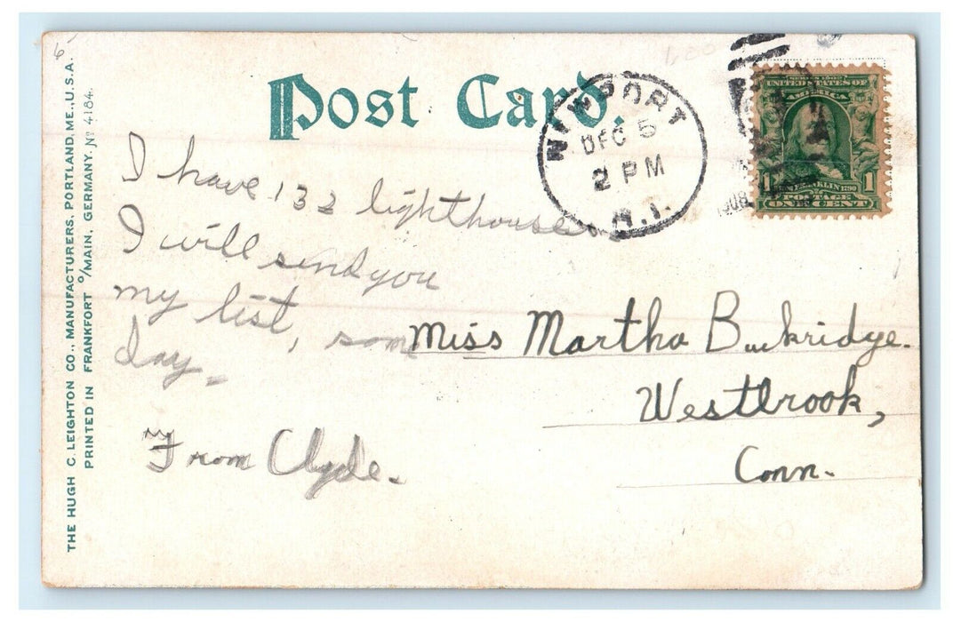 1908 Gay Head Cliff, Martha's Vineyard, Massachusetts MA Postcard
